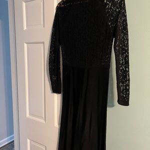 Black lace inset dress